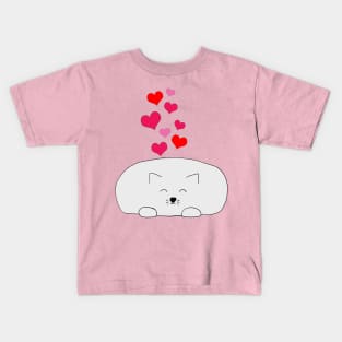 Kitty With Hearts Kids T-Shirt